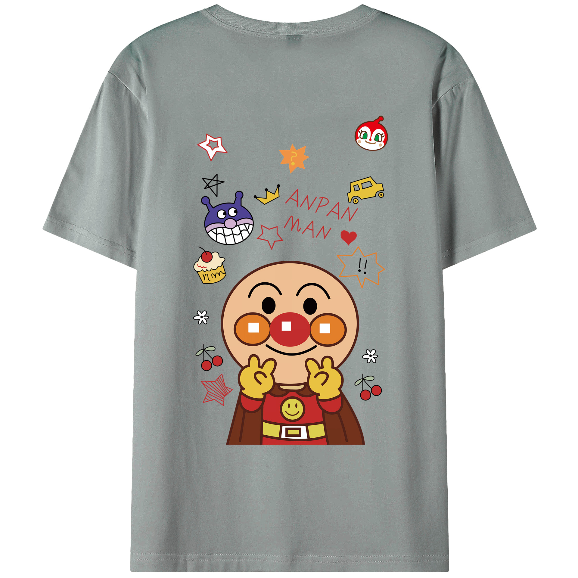 （画像用） アンパンマン Anpanman 綿100％ メンズ半袖Tシャツ（バックプリント） 通気性